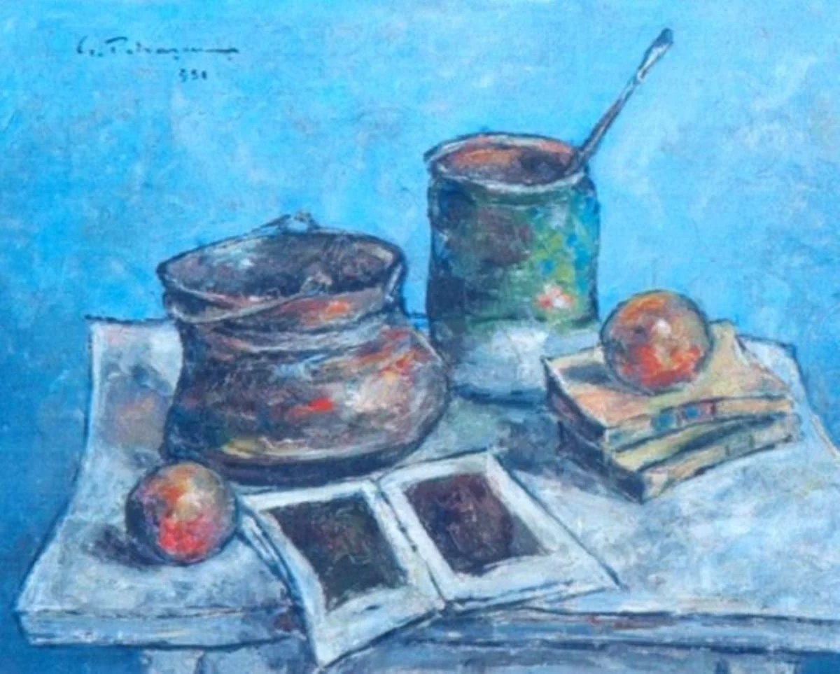Natură statică cu căldărușă de aramă, by Gheorghe Petrașcu, unspecified, 1931