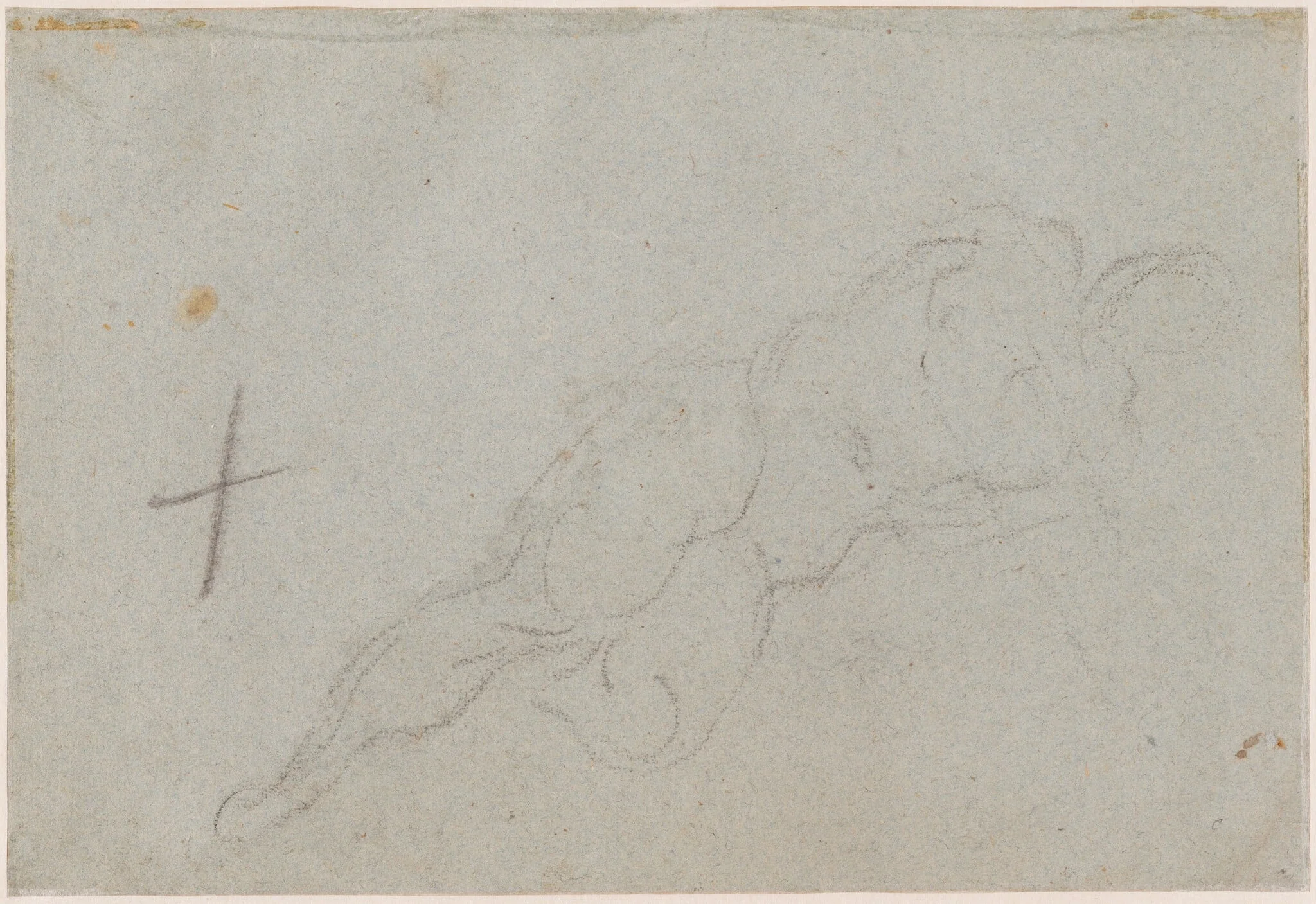 A Female Nude [verso], by Domenico Tintoretto, chalk, 1598