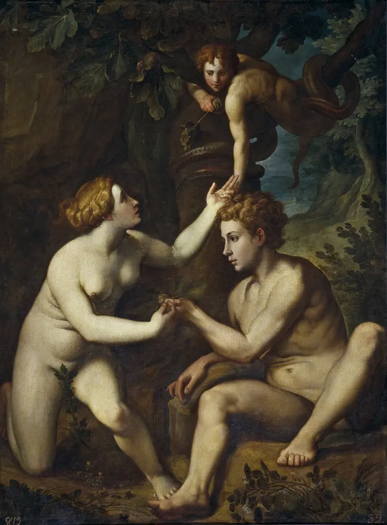 Adam and Eve receive from the forbidden fruit