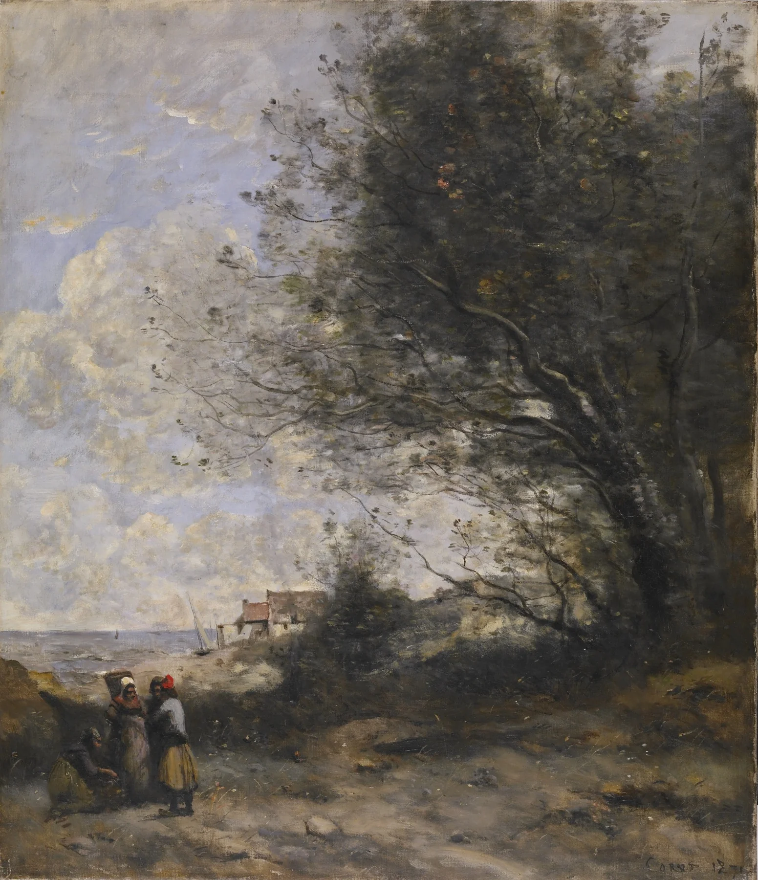 The Fisherman's Cottage, by Jean Baptiste Camille Corot, oil, 1871