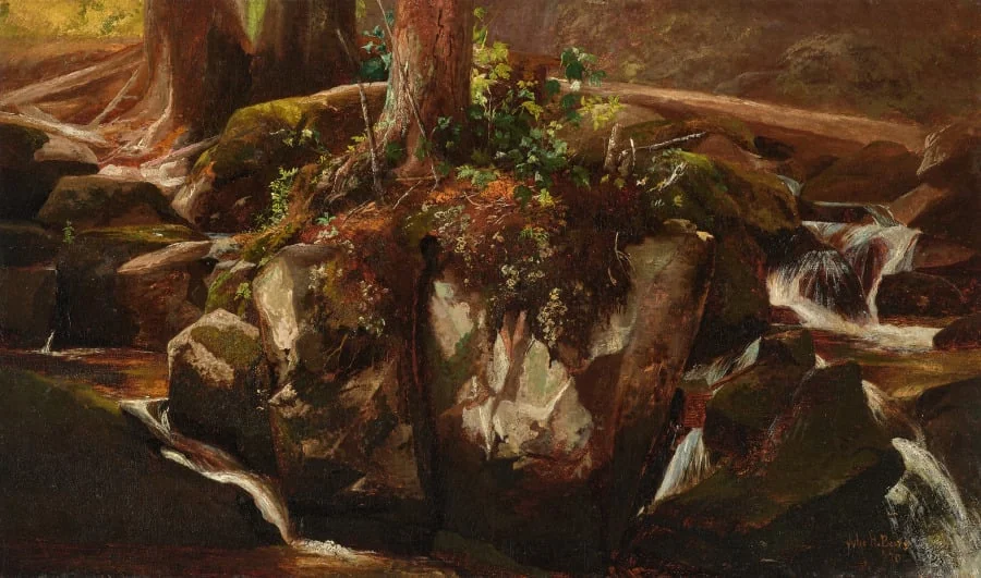 A Mountain Stream, by Julie H. Beers, unspecified, 1870