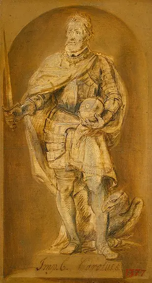 Statue of Charles V in a niche
