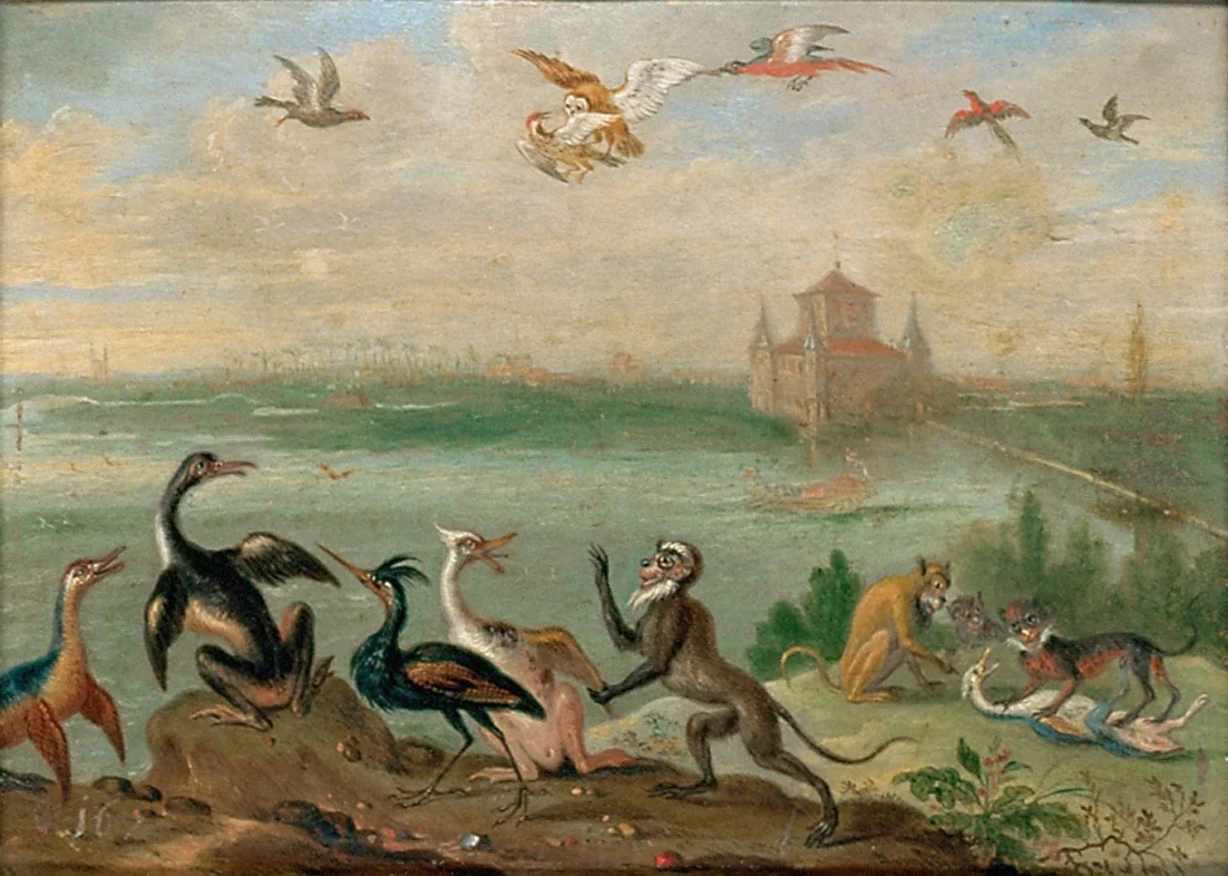 Ansichten aus den vier Weltteilen mit Szenen von Tieren: Boa Vista, by Ferdinand van Kessel the Elder, unspecified, 1682