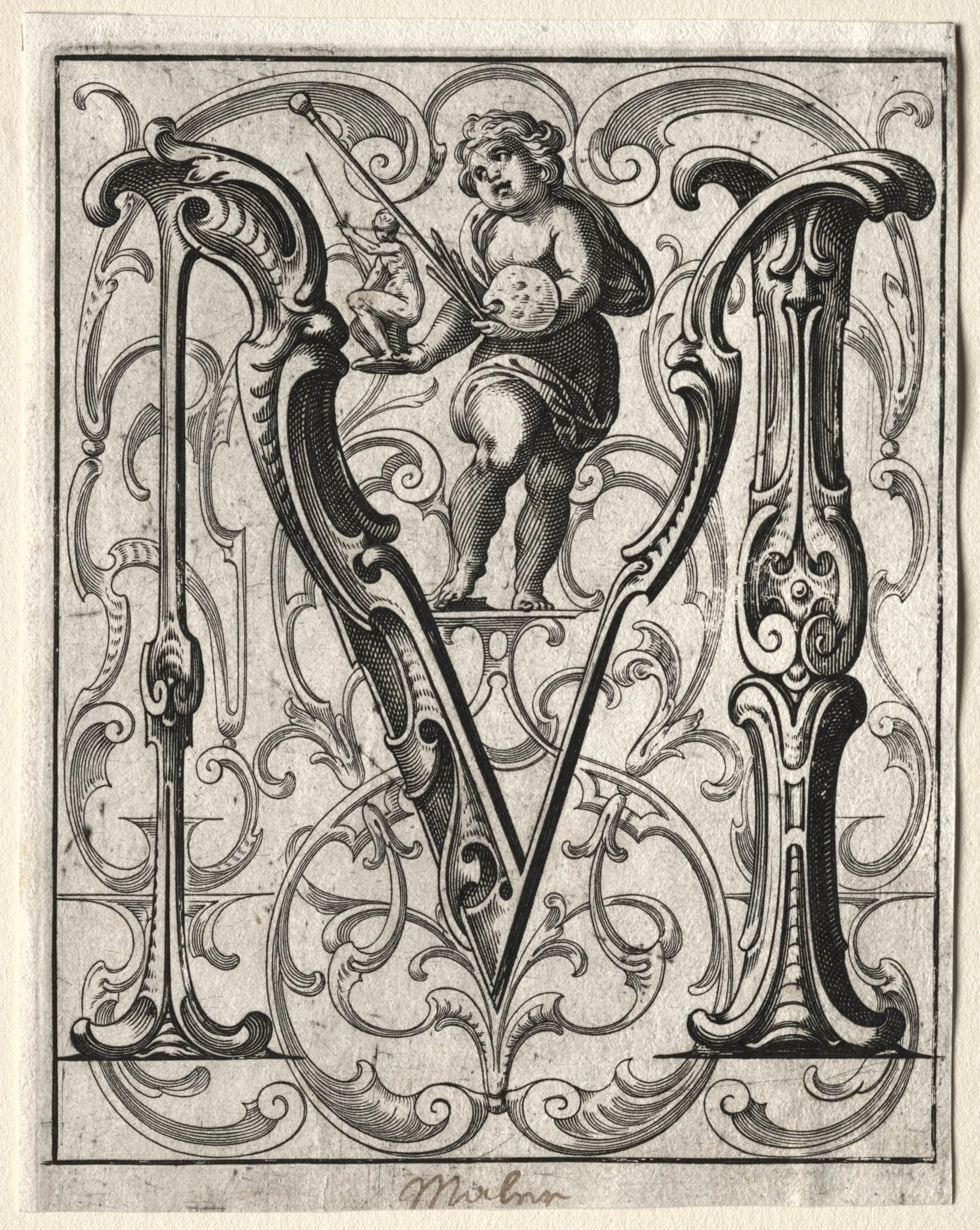 New ABC Booklet:  M, by Lucas Kilian, 1627