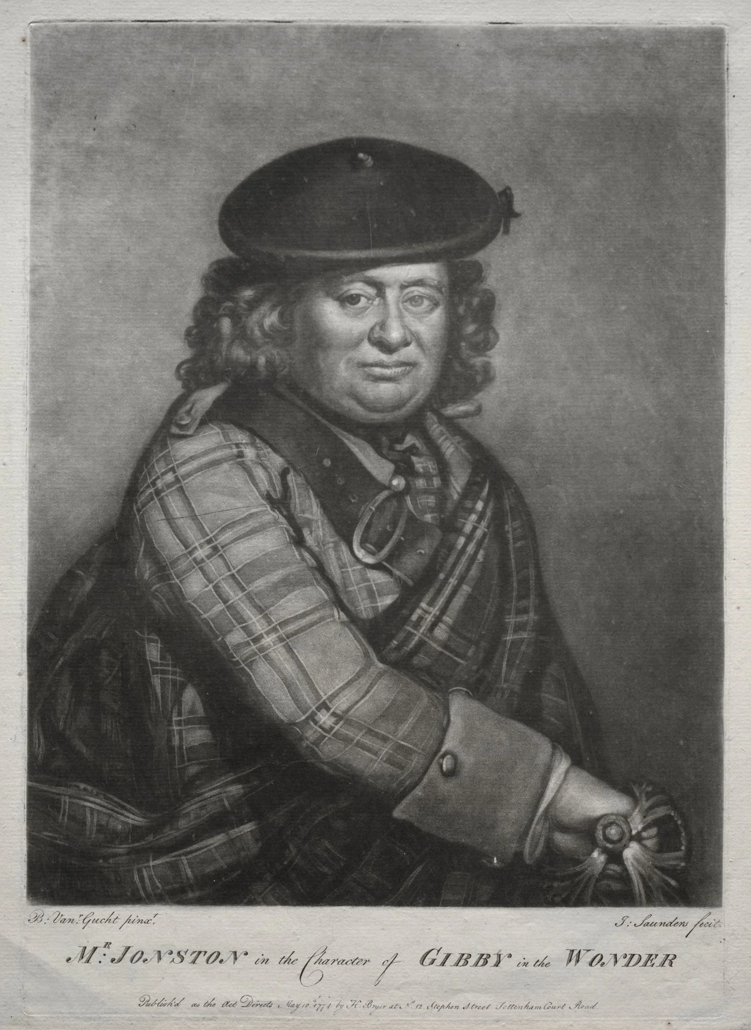 Alexander Jonston in the character of Gibby in "The Wonder", by Joseph I Saunders, 1774