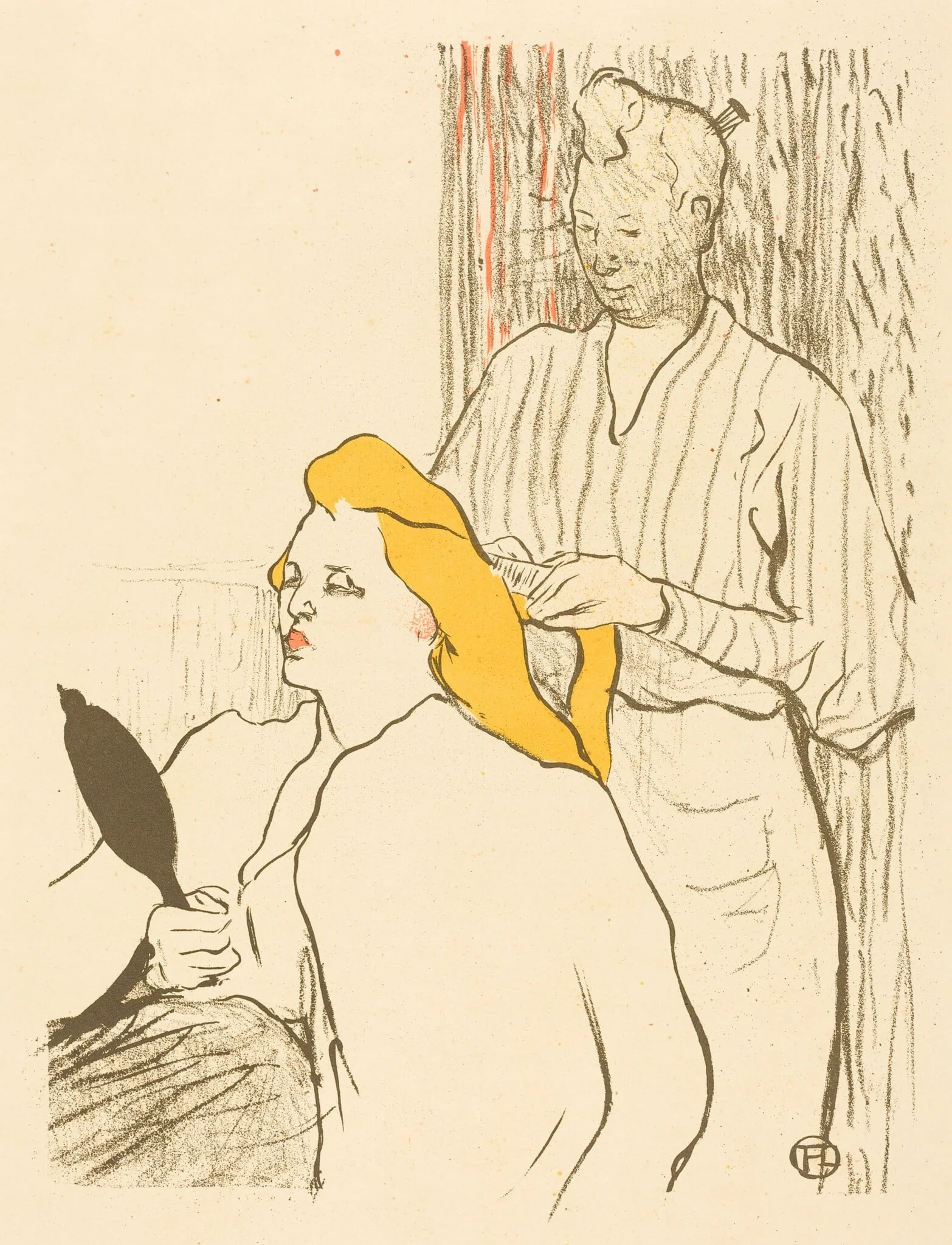The Hairdresser - Program for the Théâtre Libre (Le coiffeur - Programme du Théâtre Libre), by Henri de Toulouse-Lautrec, ink, 1893