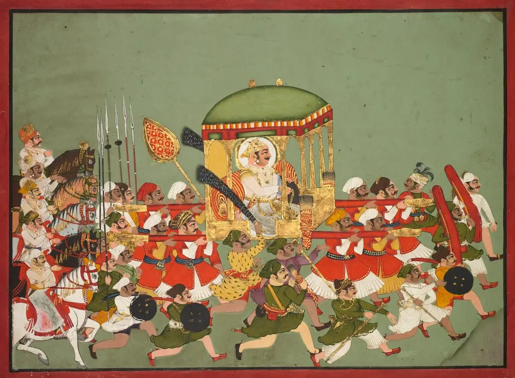 Maharao Chattar Sal (reigned 1758–64) of Kota in a Palanquin