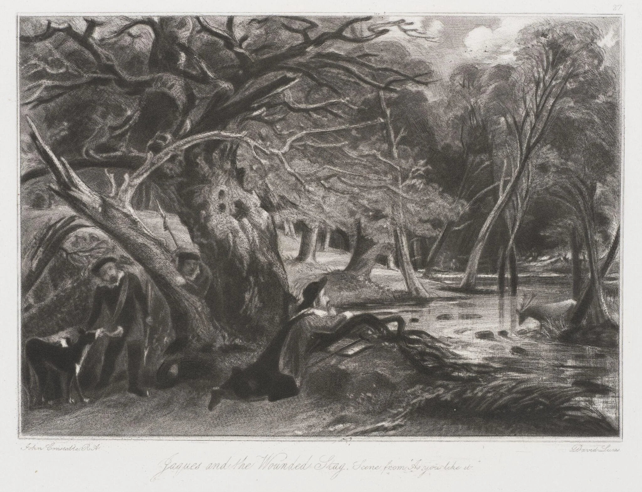 Jaques and the Wounded Stag. Scene from "As you like it."