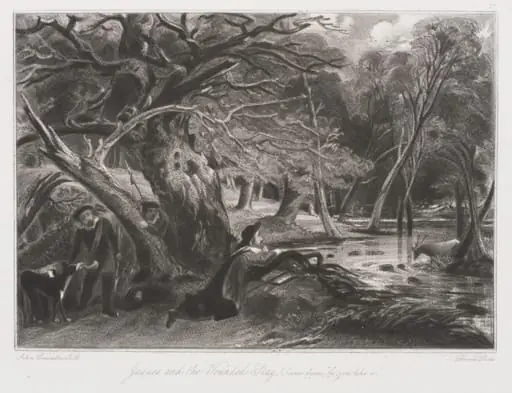 Jaques and the Wounded Stag. Scene from "As you like it."