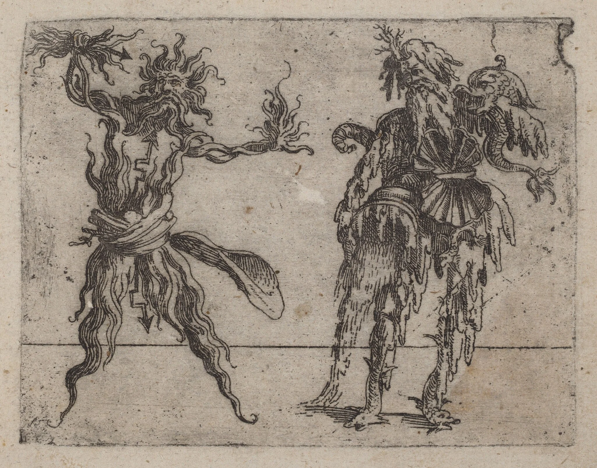 From "Bizzarie di varie Figure", by Giovanni Battista Bracelli, ink, 1624