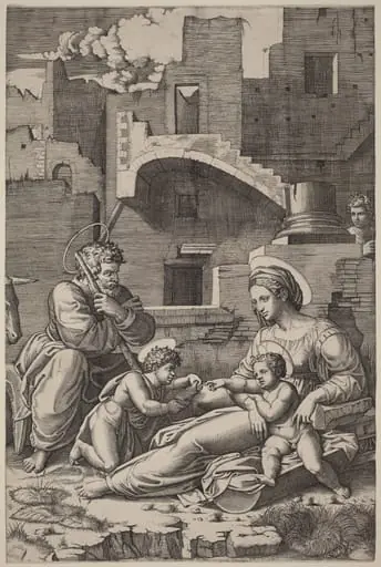 The Holy Family with the Young Saint John the Baptist (The Madonna of the Long Thigh)