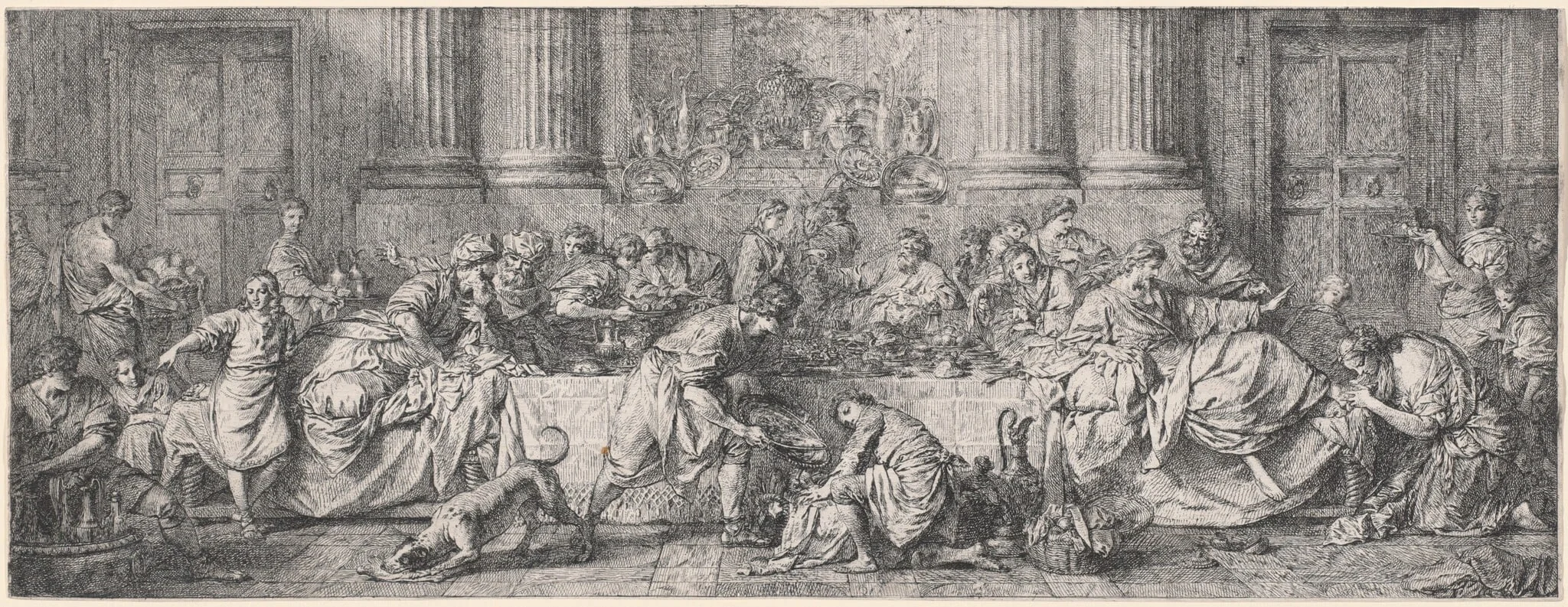 The Feast in the House of Simon, by Pierre-Hubert Subleyras, ink, 1738