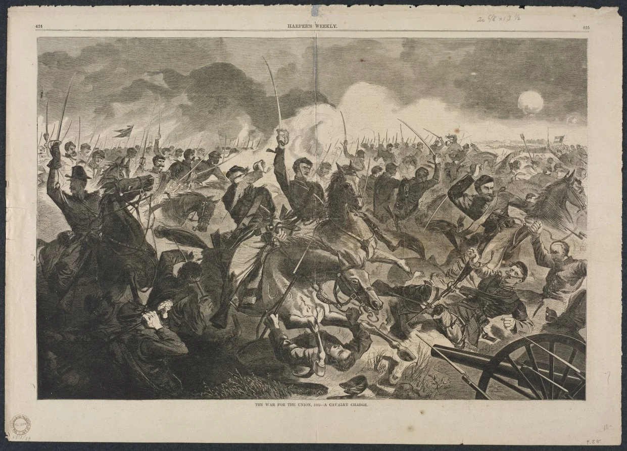 The War for the Union, 1862 - A Cavalry Charge, by Winslow Homer, 1862