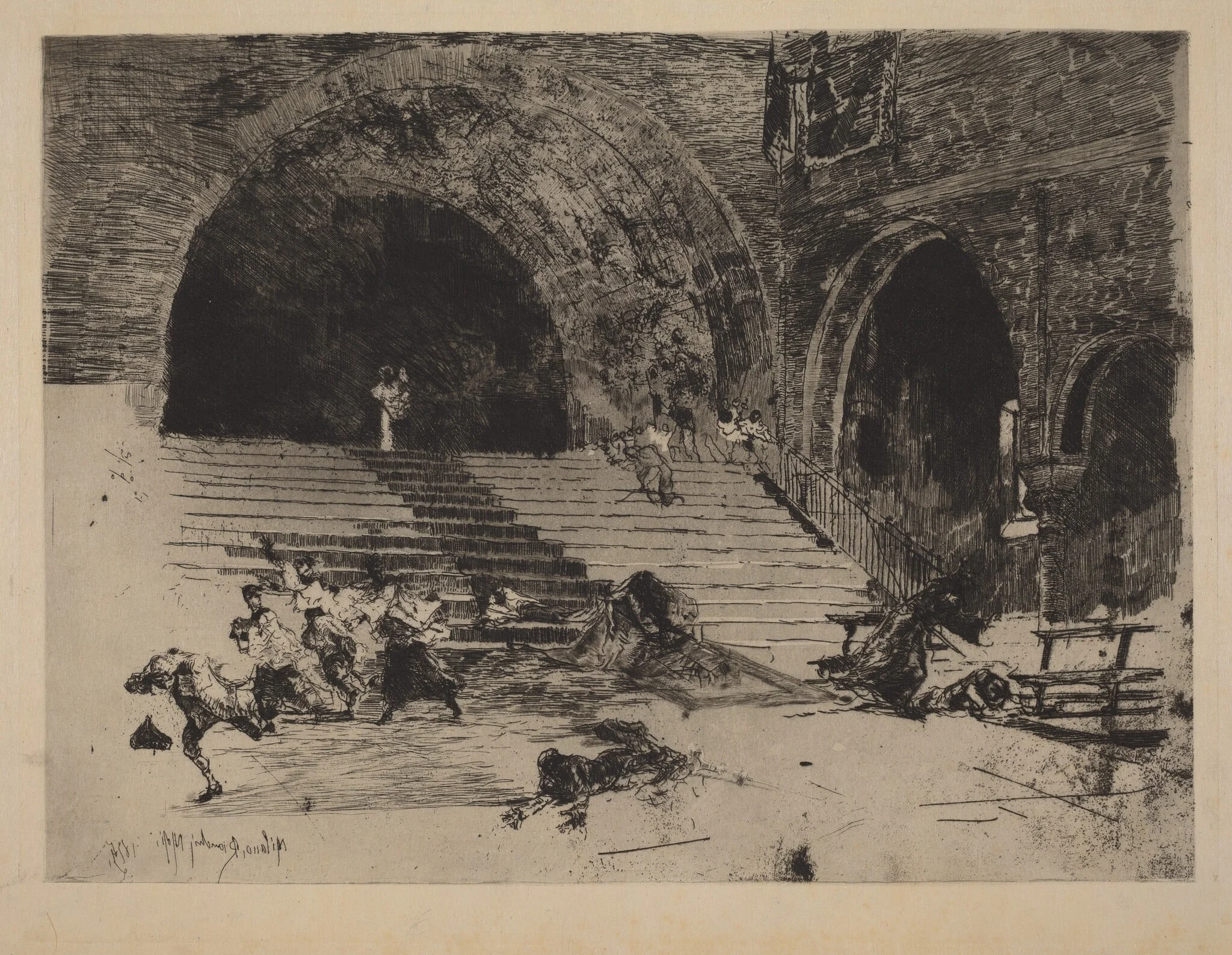 Un Miracle [A Miracle], by Mosè Bianchi, ink, 1874