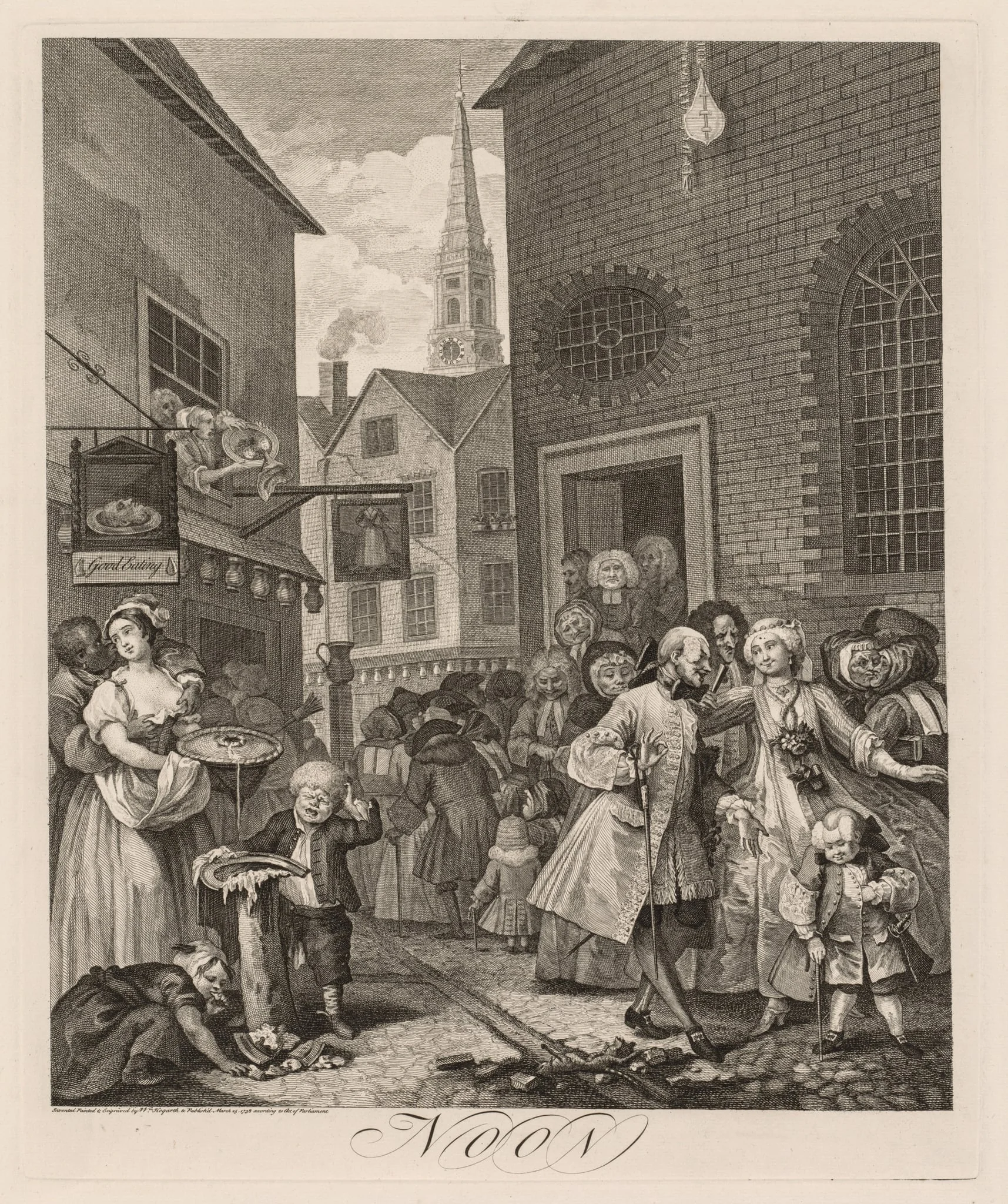 The Four Times of Day:  Noon, by William Hogarth, 1738