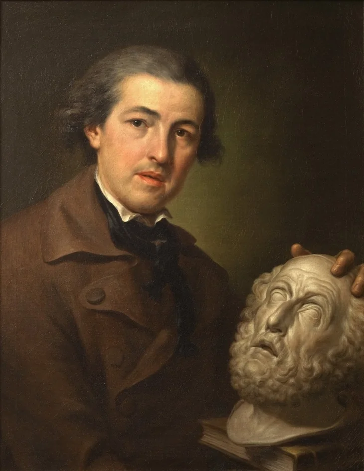 Giuseppe Franchi (1731–1806) with a Bust of Homer, by Anton Raphael Mengs, oil, 1772
