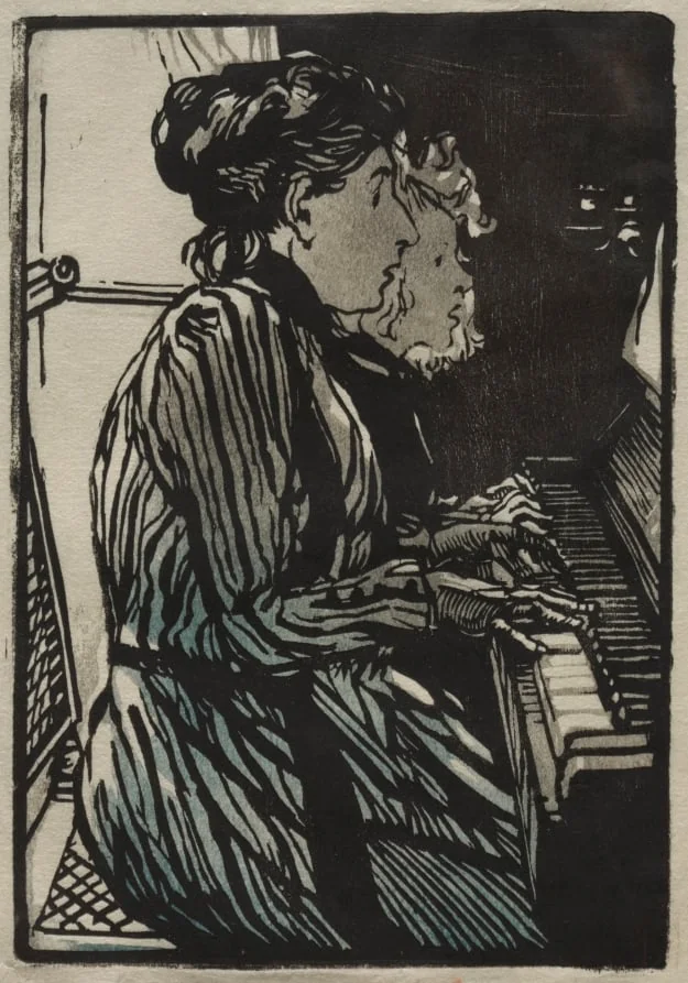 Etude a Quatre Mains, by Auguste Lepère, 1890
