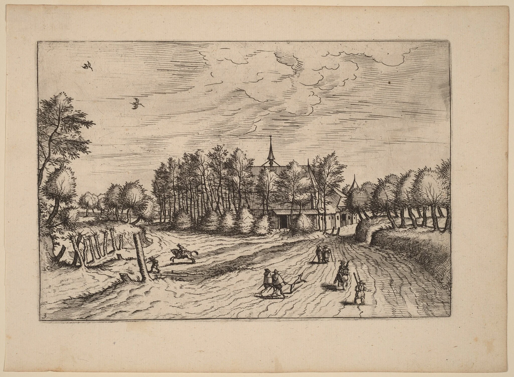 Farm, by Lucas van Doetechum, ink, 1676