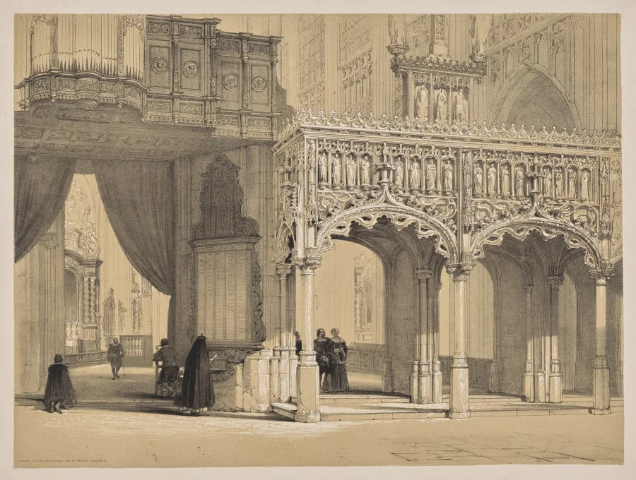 Sketches in Belgium and Germany, First Series, Screen in the Cathedral of St. Peter, Louvain