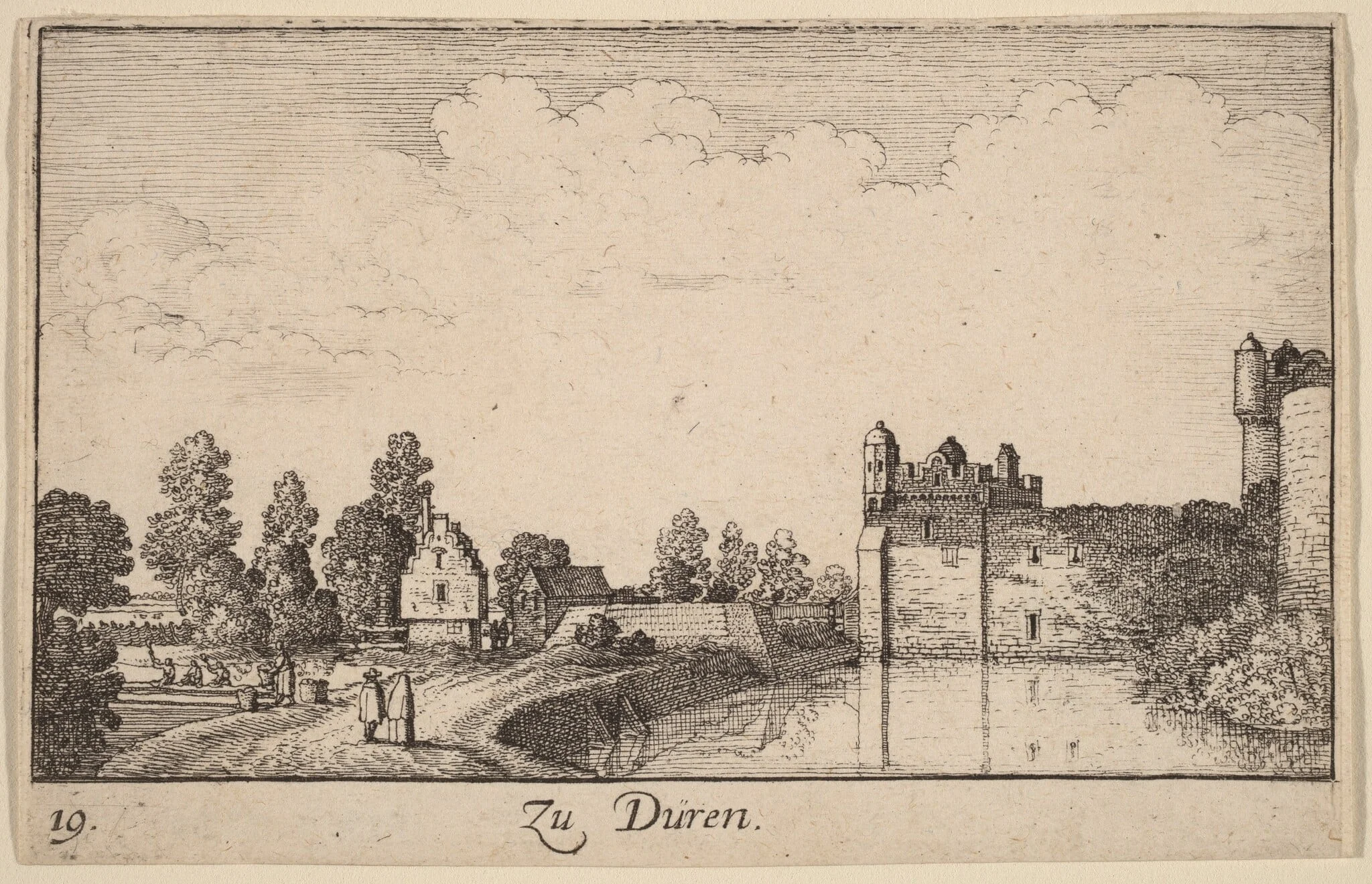Duren, by Wenceslaus Hollar, ink, 1635