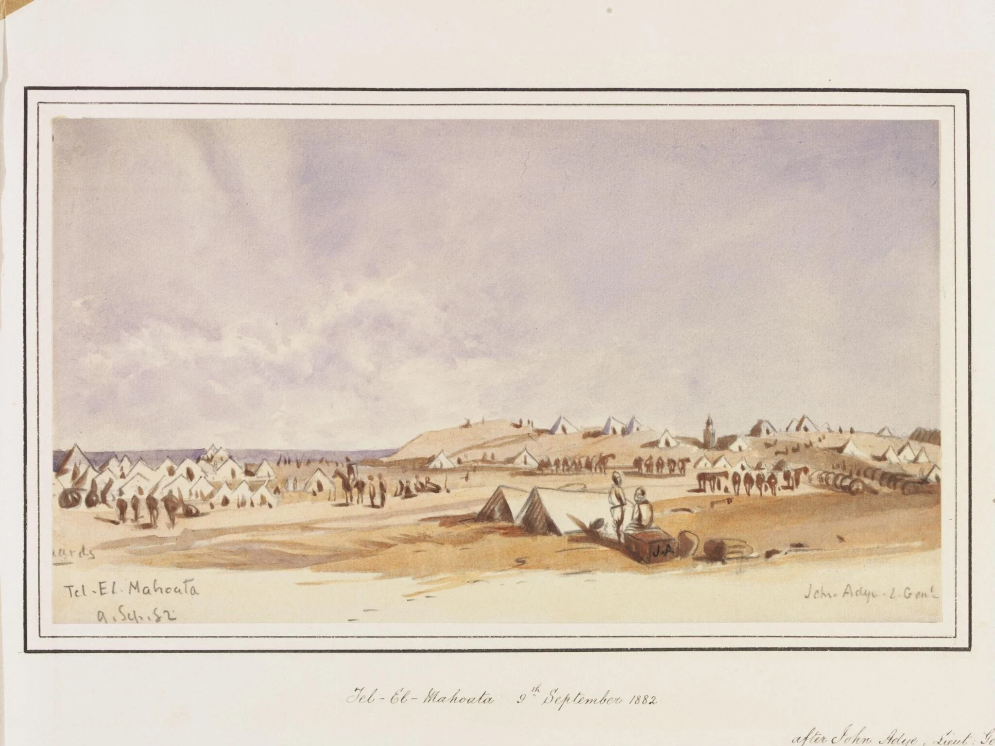 Guards Tel-el-Mahouta  9.Sep.82., by Sir John Miller Adye, watercolor, 1882