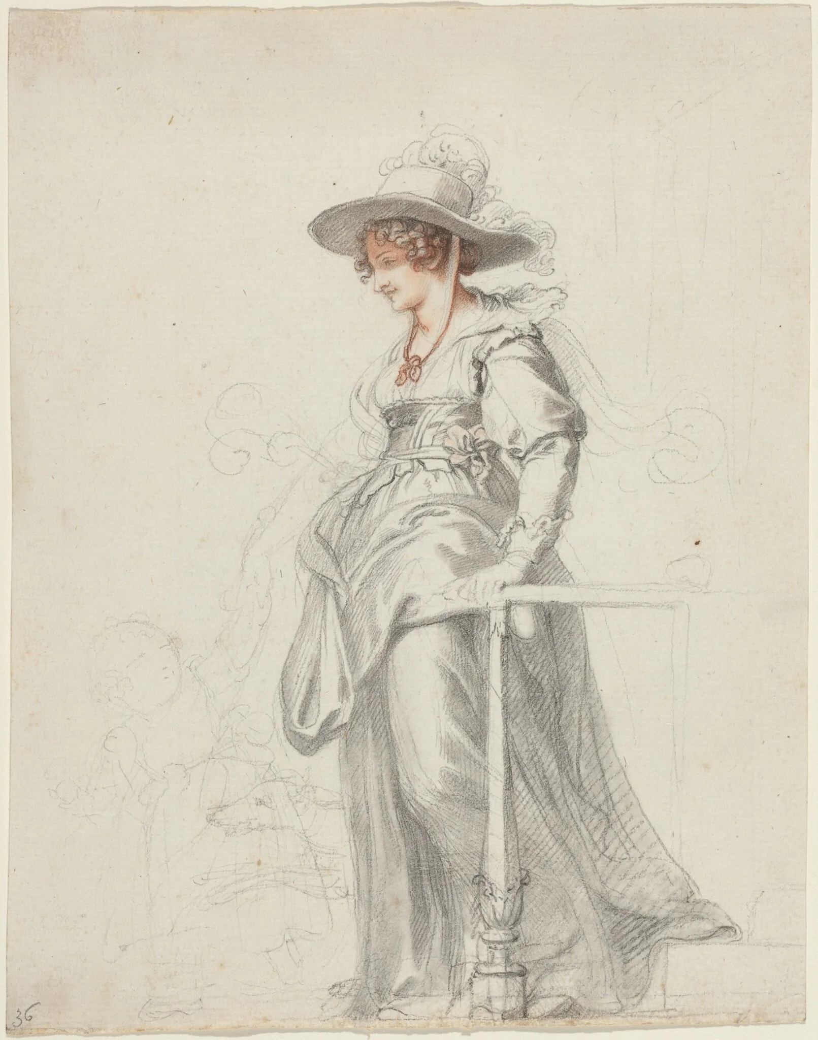 Maria Cosway with Her Daughter Louisa, by Richard Cosway, chalk, 1794
