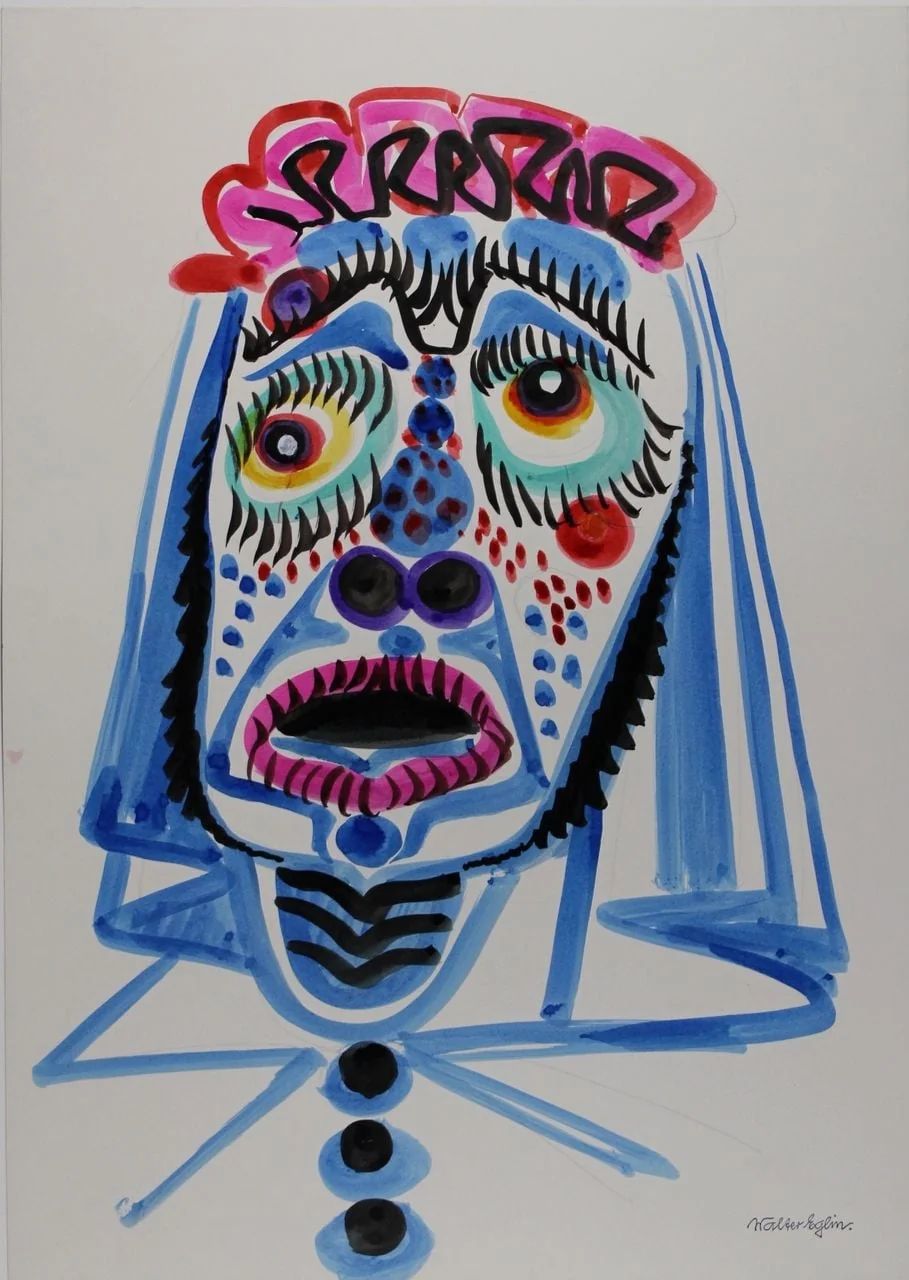 Eglin, Walter - Zeichnung, Ohne Titel (Fasnacht), by Walter Eglin, unspecified