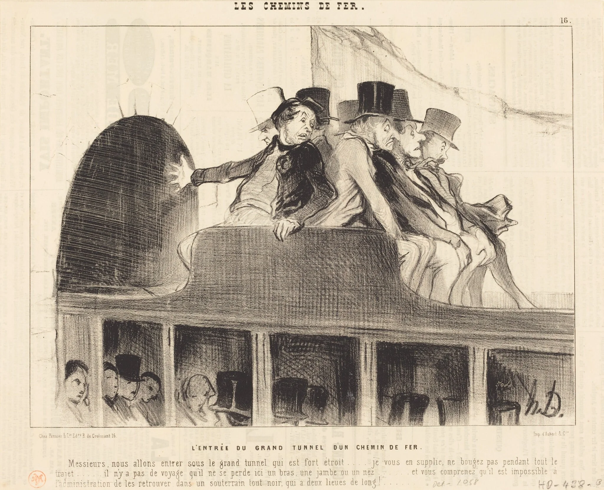 L'Entrée du Grand tunnel d'un chemin de fer, by Honoré Daumier, ink, 1843