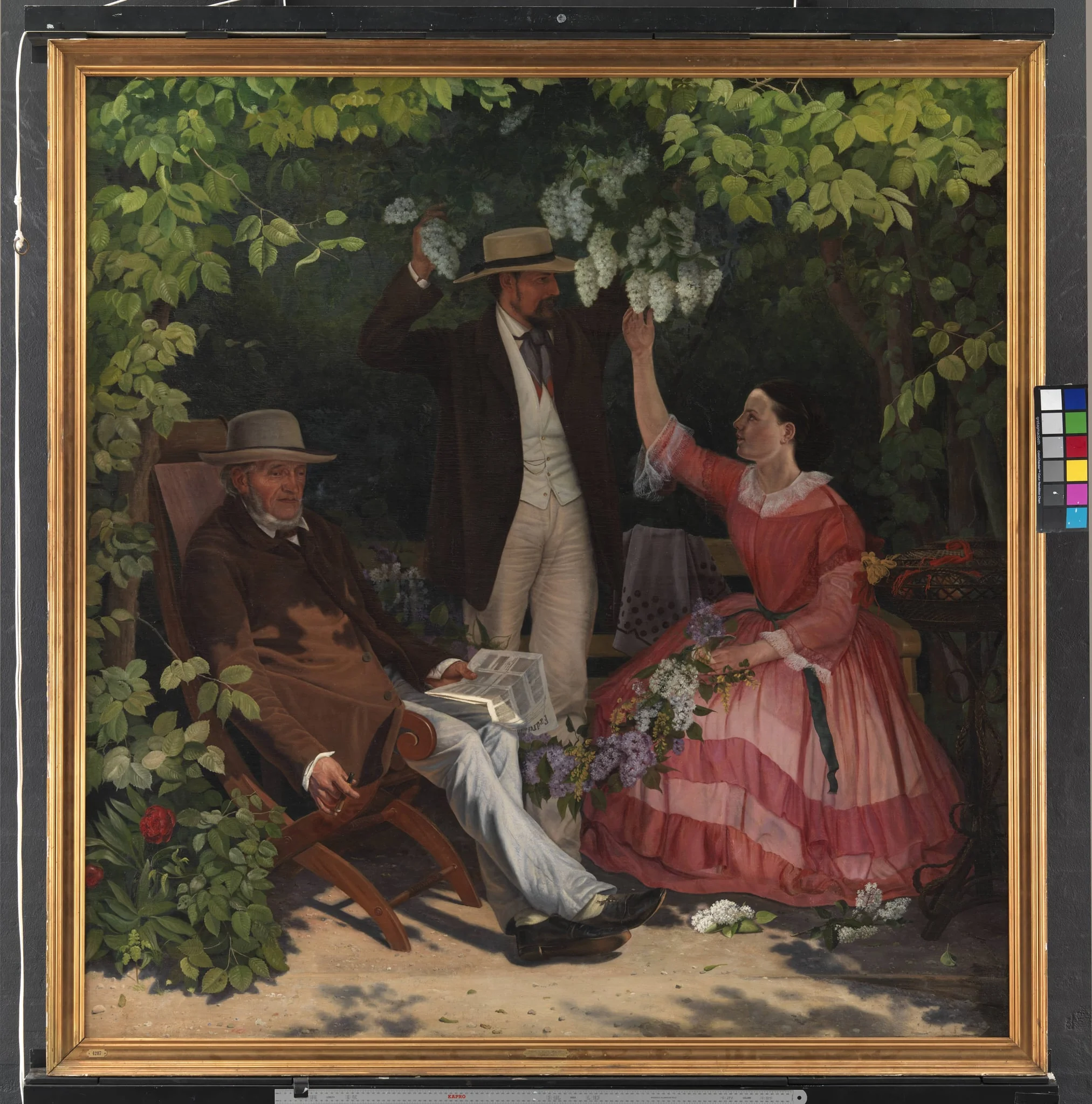 I lysthuset, by Unknown artist, 1858