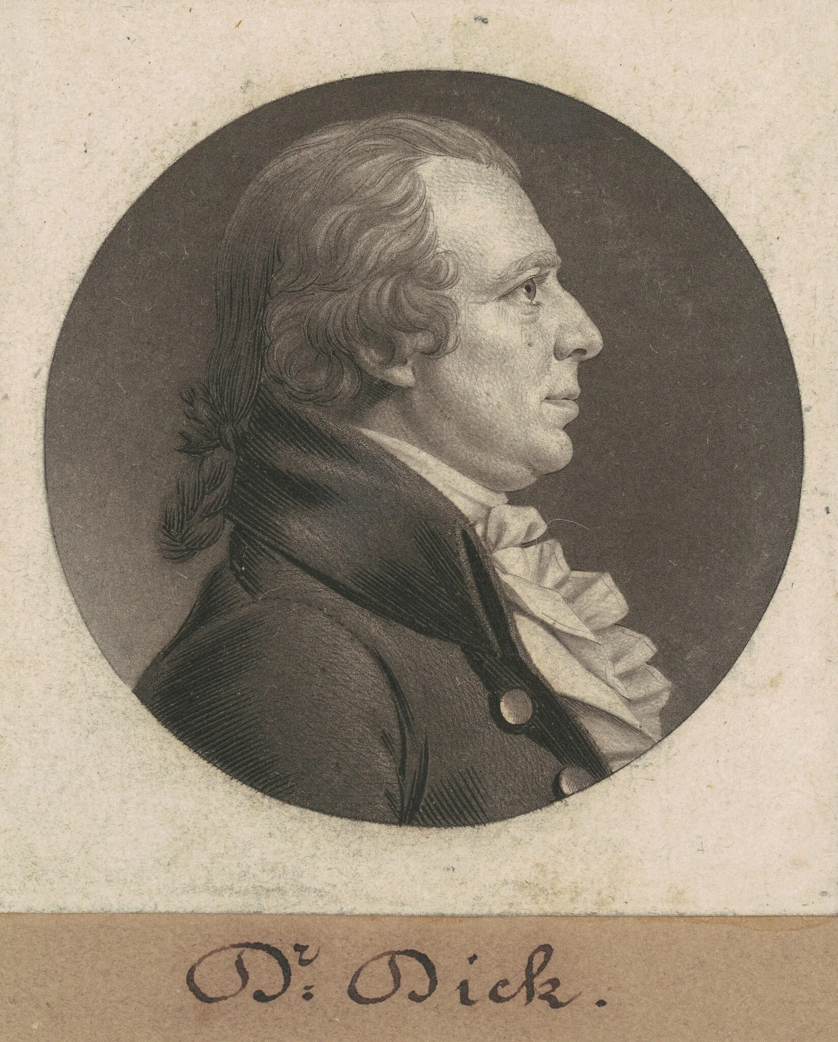 Elisha Cullen Dick, by Charles Balthazar Julien Févret de Saint-Mémin, ink, 1805