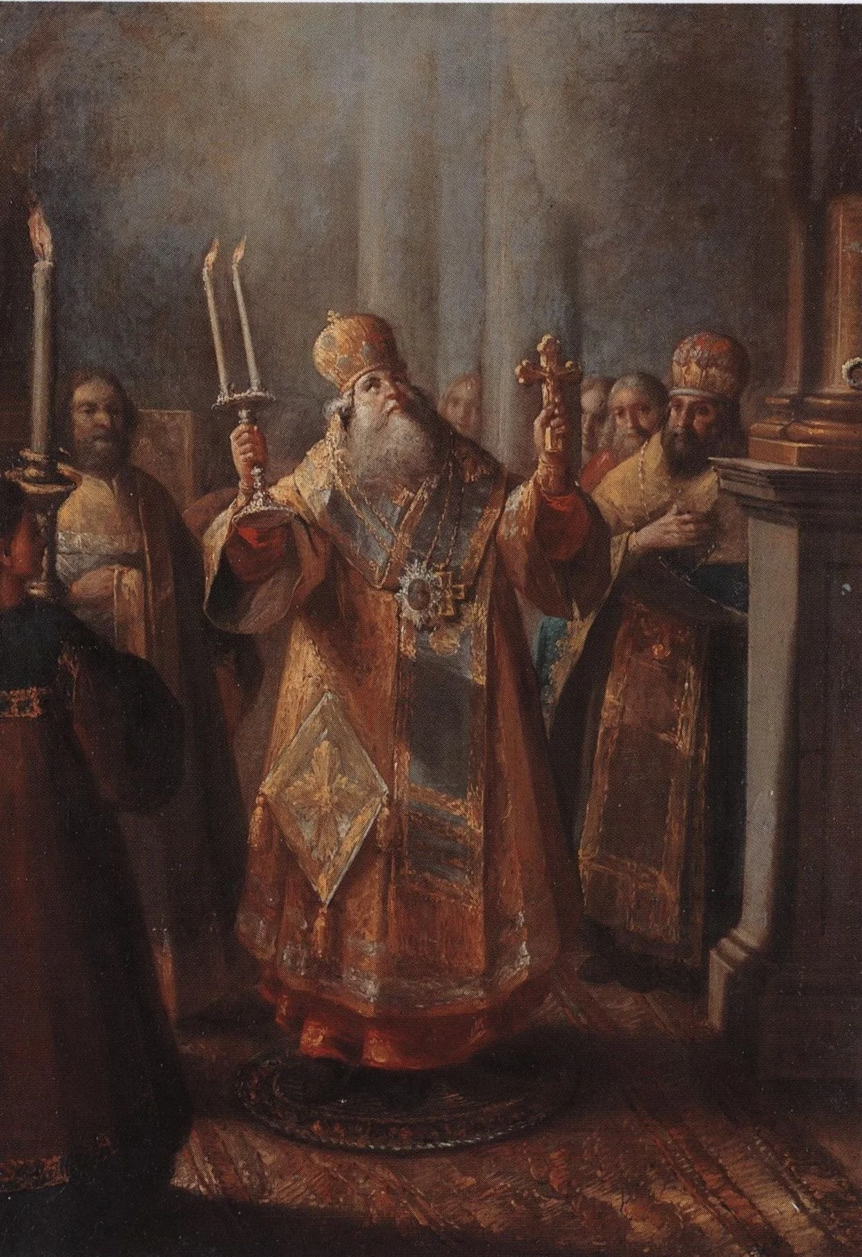 The bishop serving Divine Liturgy