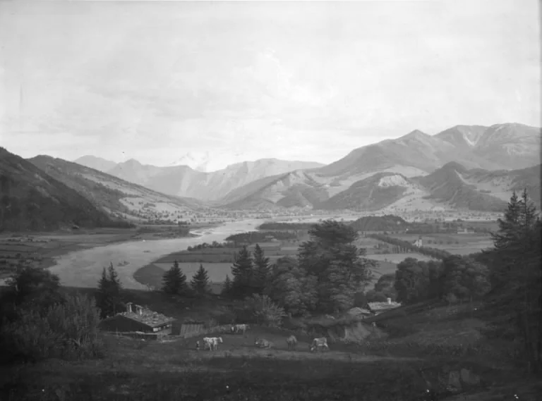 Parti af egnen ved Salzburg, by Johann Mohr, oil, 1834