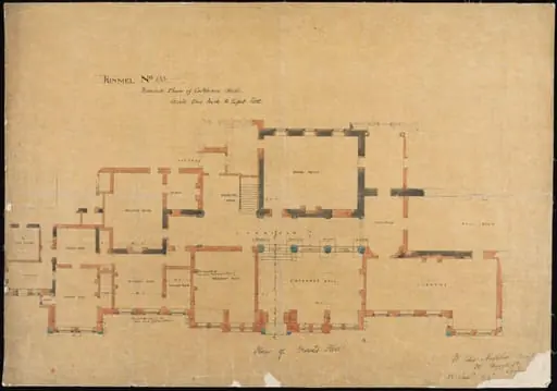 Kinmel Hall, drawing no. 133, revised plan for entrance hall