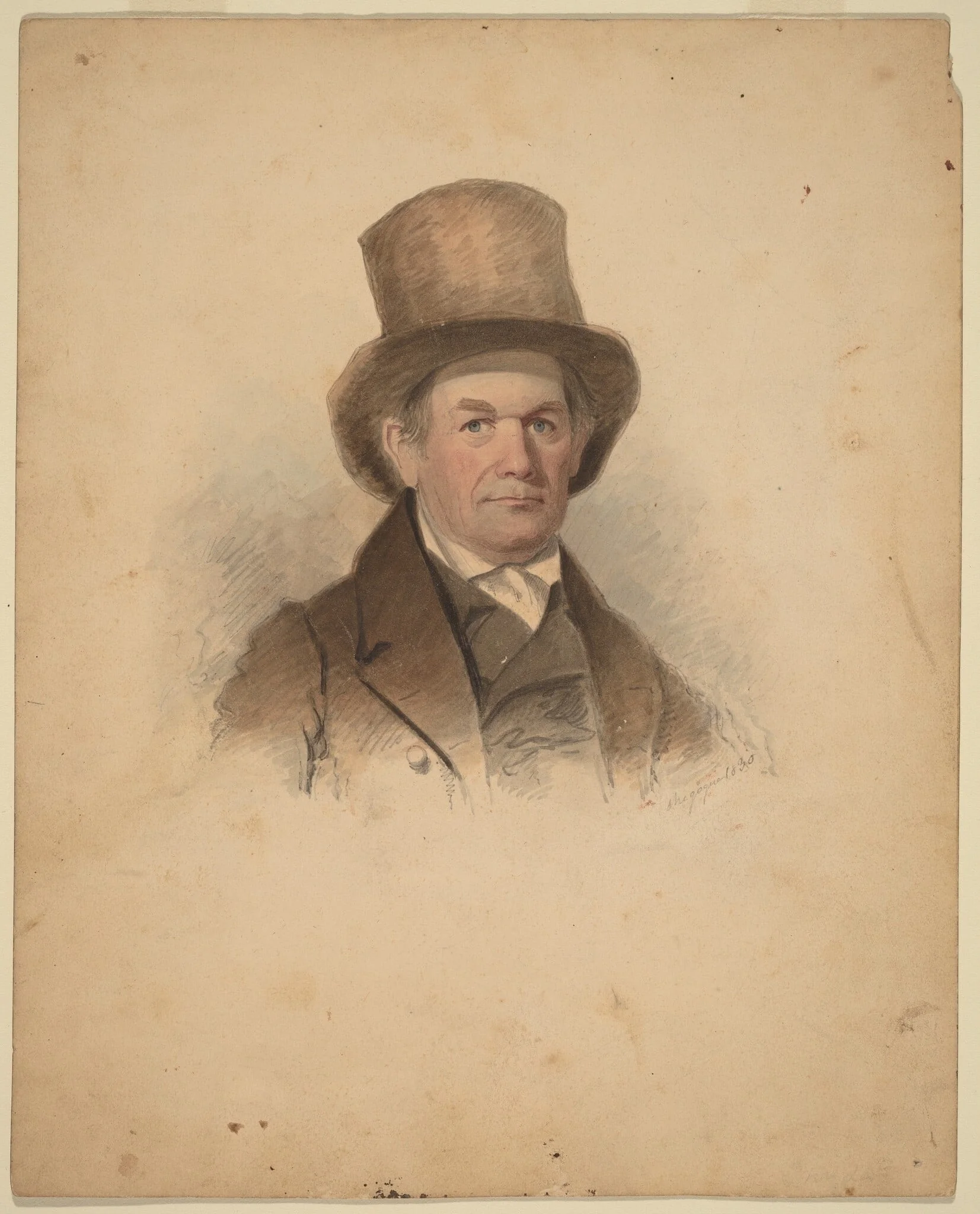 Portrait of a Gentleman, by James Hamilton Shegogue, graphite, 1830