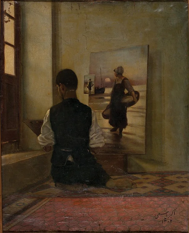 کارگاه نقاش, by Unknown, oil, 1850