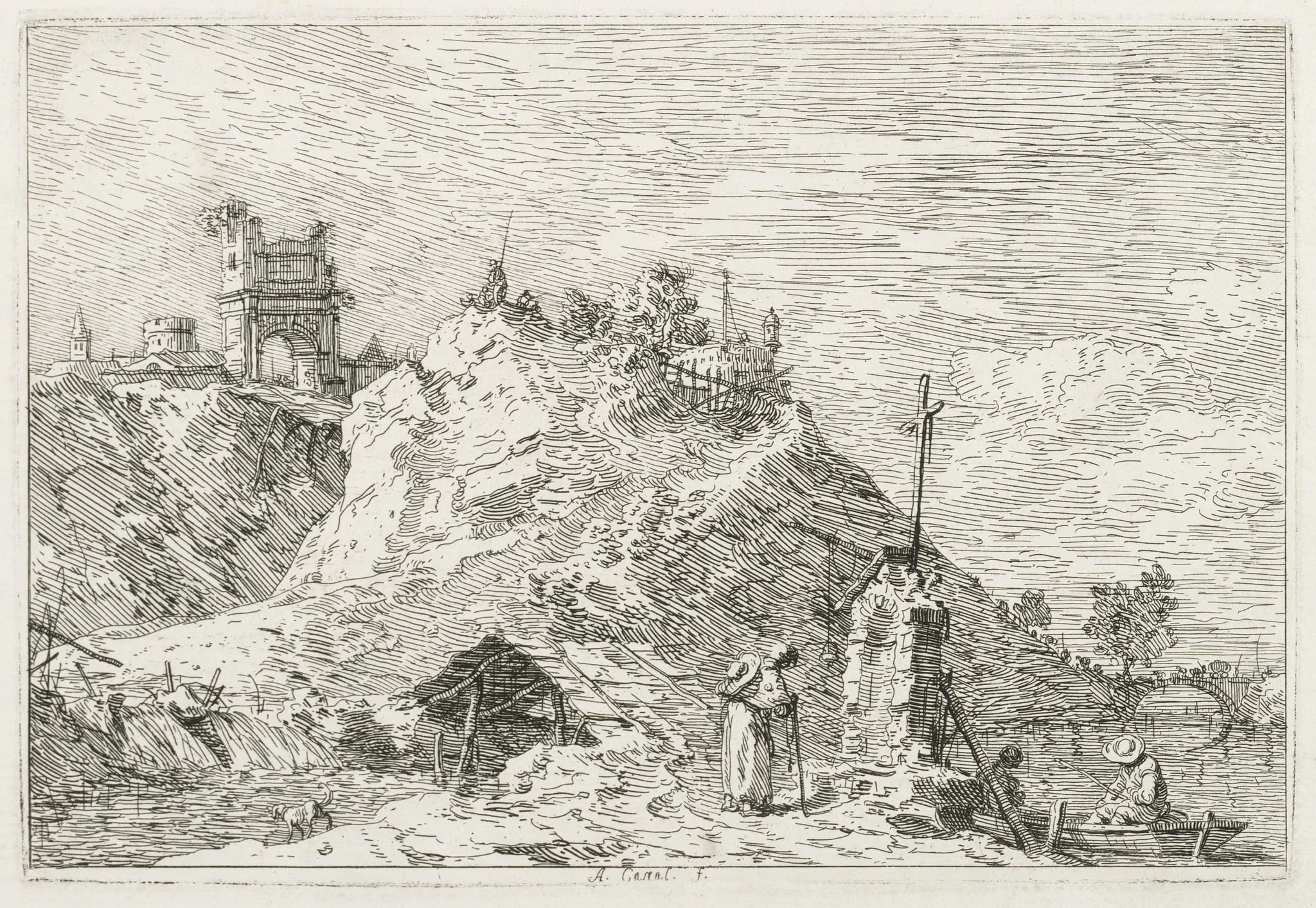 Views:  A Pilgrim at Prayer, by Canaletto, 1740