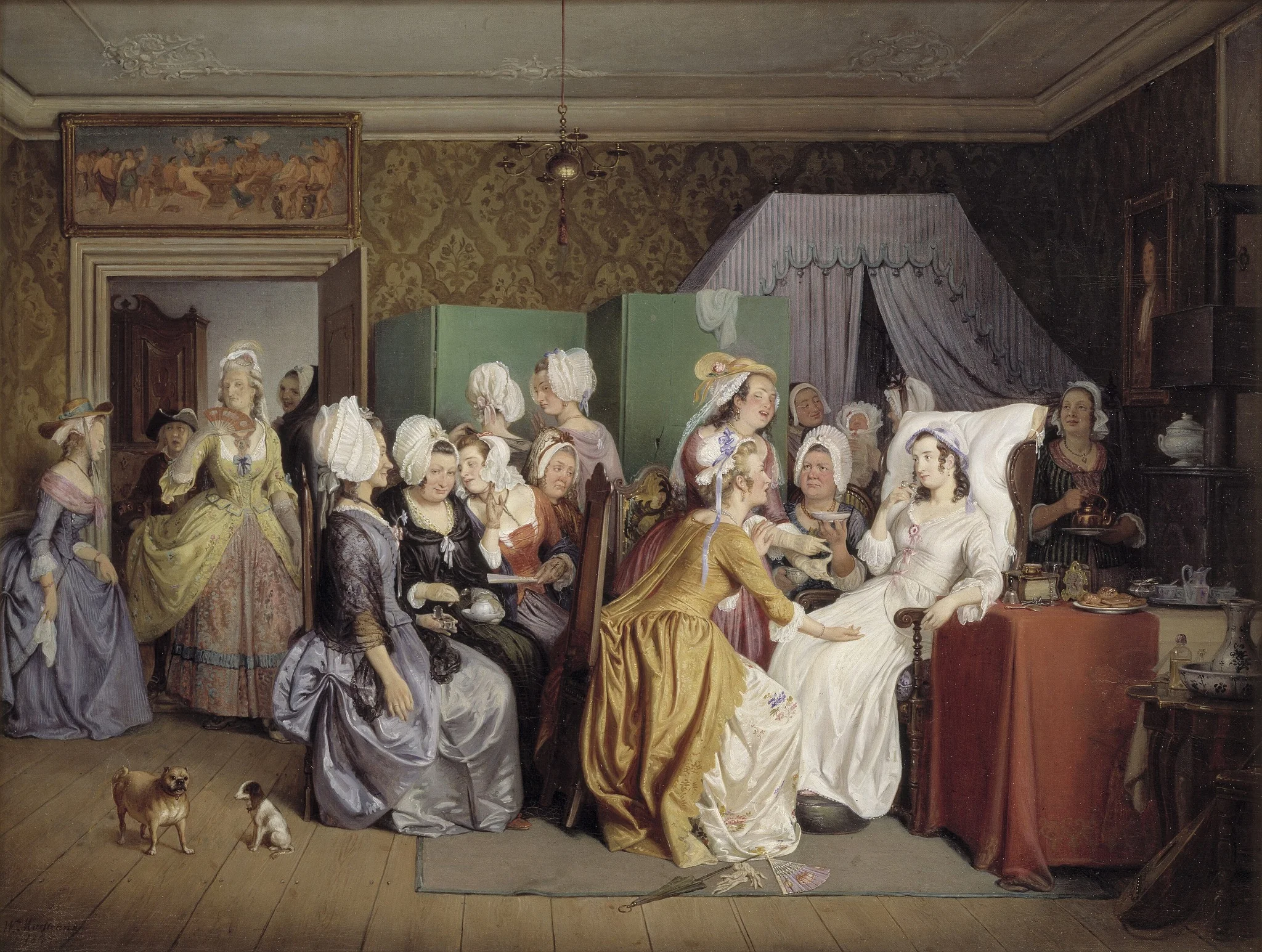 Scene from Ludwig Holberg's The Lying-in Room
