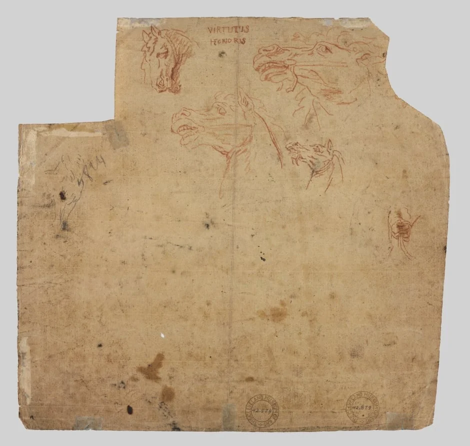 Sketches of Horses (verso), by Unknown, 1604