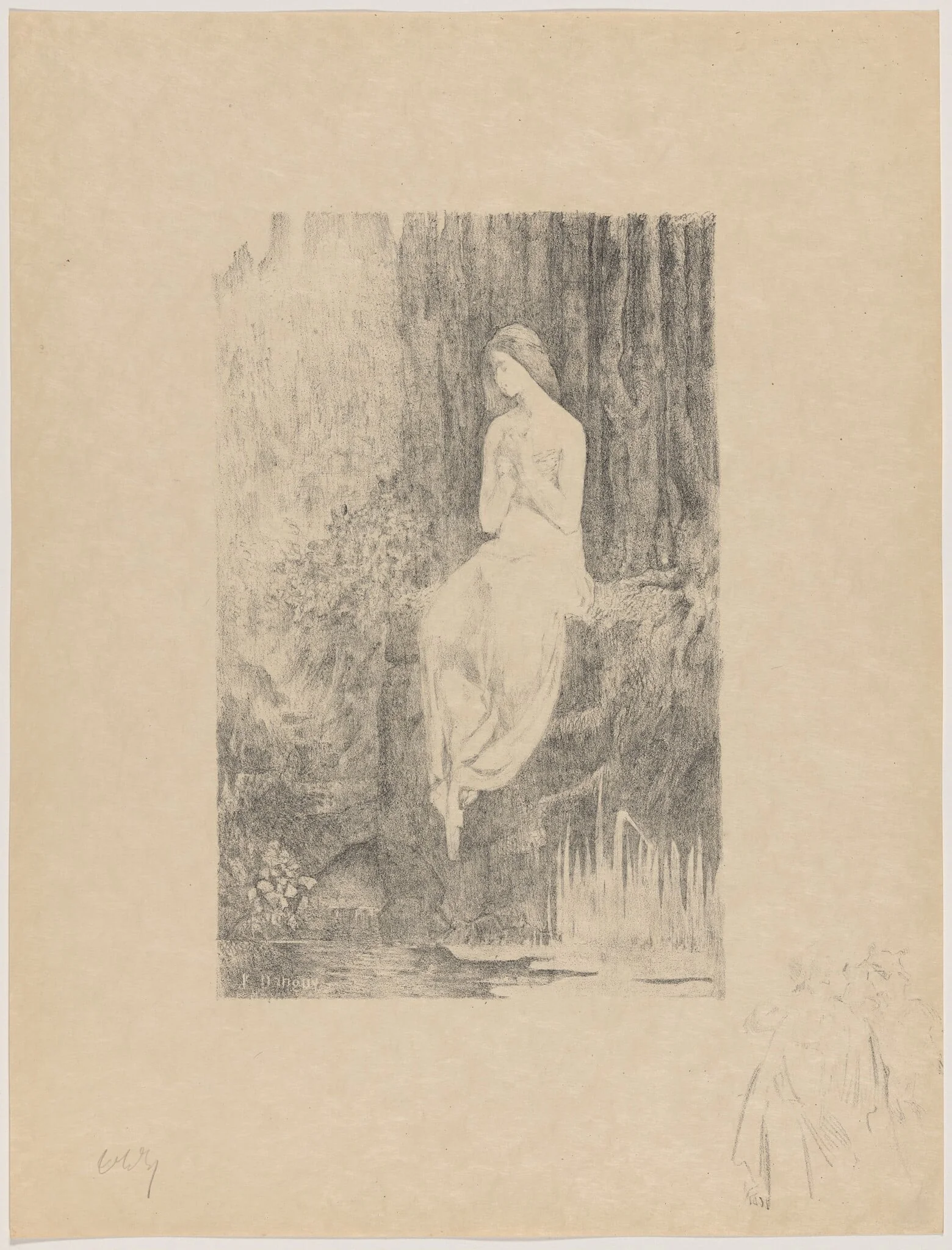 Mélancolie (Melancholy), by Jean Danguy, ink, 1894