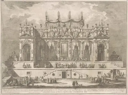 The Seconda Macchina for the Chinea of 1764: A  Magnificent Gallery Illuminated at Night
