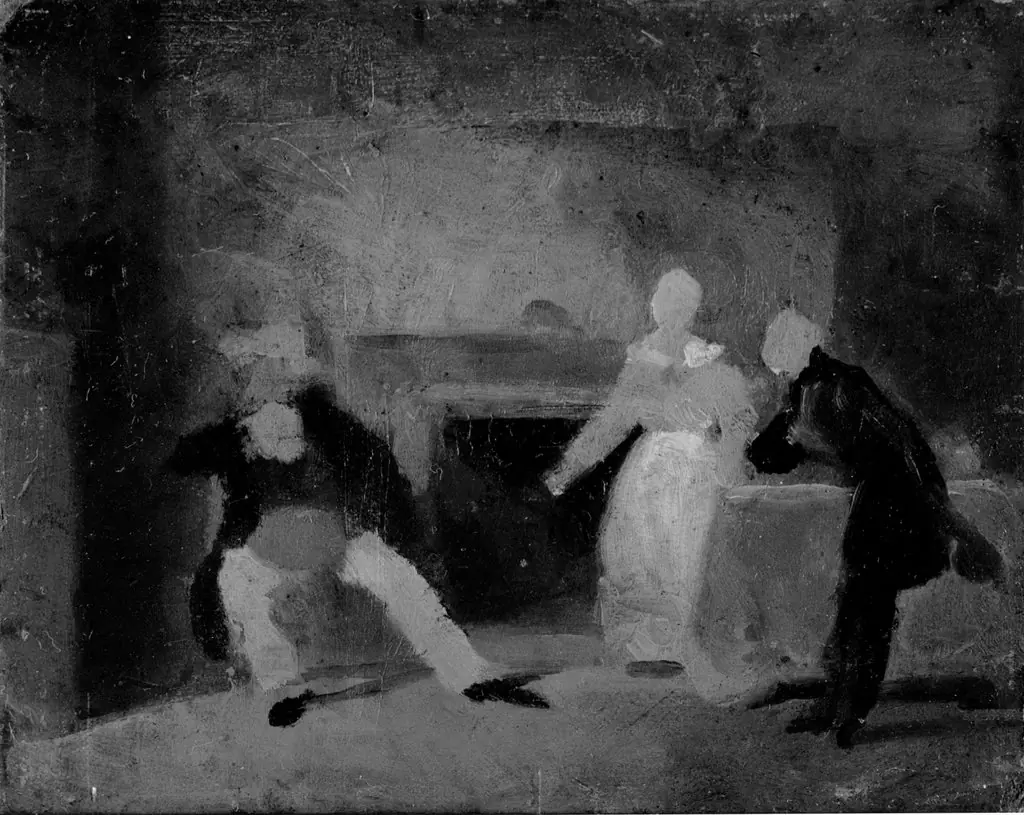 Study for "The City and Country Beaux"
