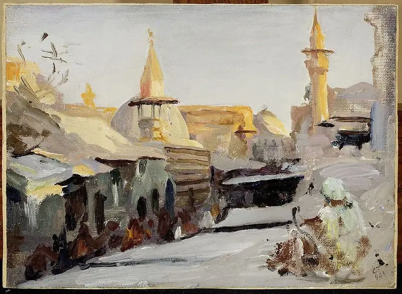 Street in Damascus. From the journey to Palestine
