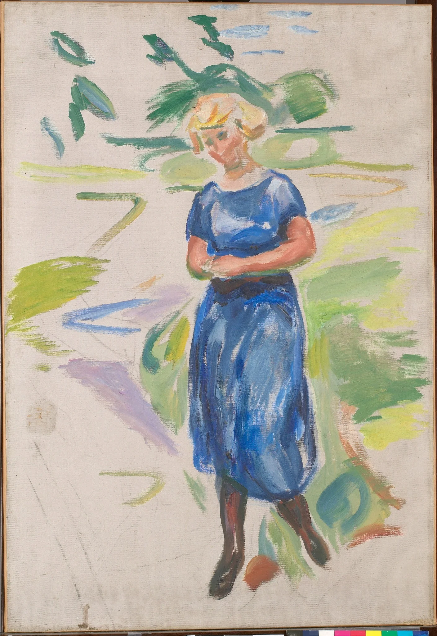Woman in a Blue Dress