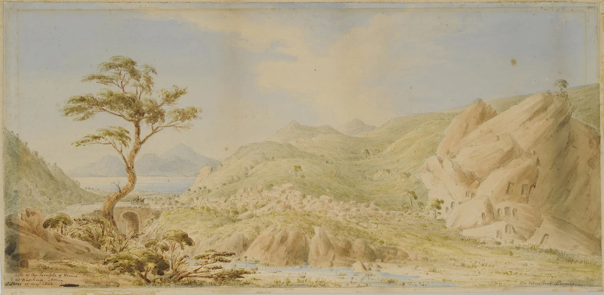 Αρχαία ερείπια κοντά στο Δαφνί, by James Skene, unspecified, 1842