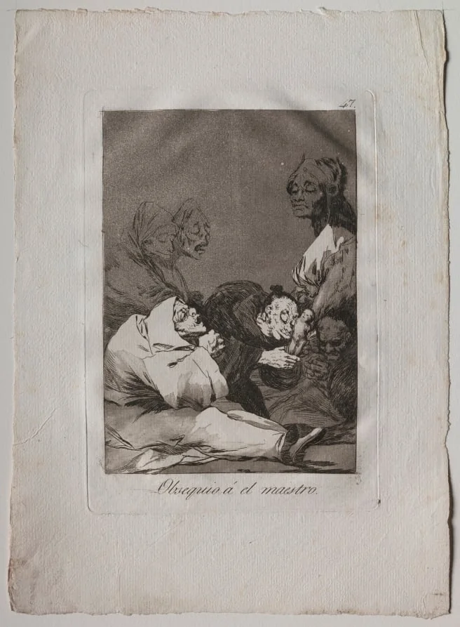 A Gift for the Master, Plate 47, by Francisco Goya, 1799