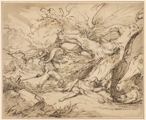 Orlando Rescuing Oliver from the Lion
