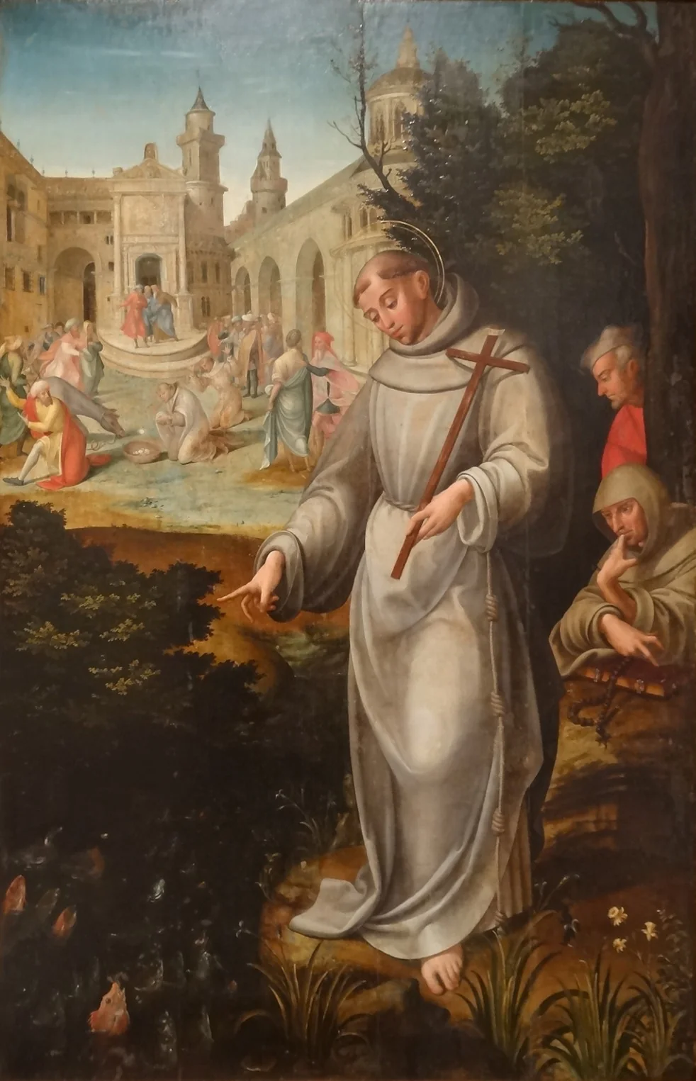 Saint Anthony preaching to the fishes, by Garcia Fernandes, oil, 1525