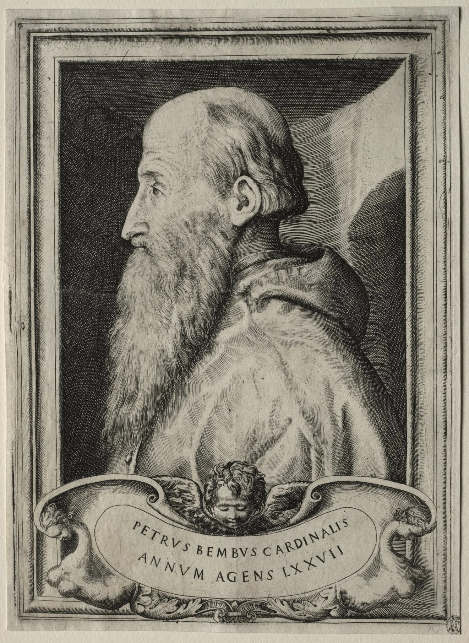 Portrait of Cardinal Pietro Bembo, by Giulio Bonasone, 1547