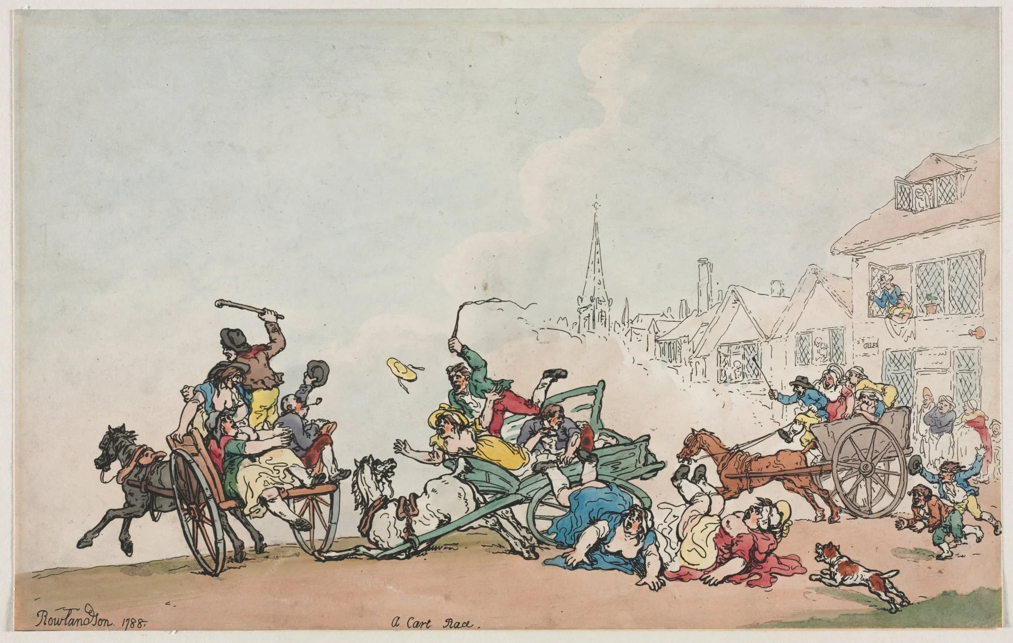 A Cart Race, by Thomas Rowlandson, 1788