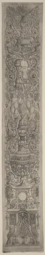 Ornament Panel: Griffins and Two Cupids Crossing Halberds